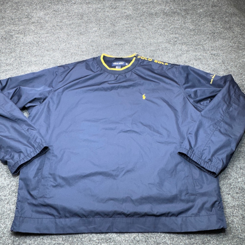 Vintage Polo Ralph Lauren Pullover Mens Large Blue Windbreaker Windshirt Golf